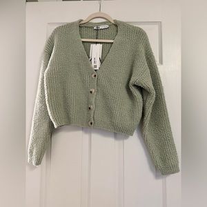 Zara cropped v-neck cardigan